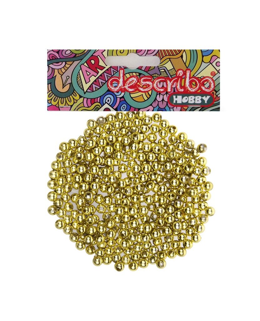 ΠΕΡΛΕΣ ΜΕΤΑΛΛΙΚΕΣ ΧΡΥΣΟ ΧΡΩΜΑ ΣΕΤ 250 ΤΕΜΑΧΙΩΝ 6 ΜΜ DESCRIBO * CN *