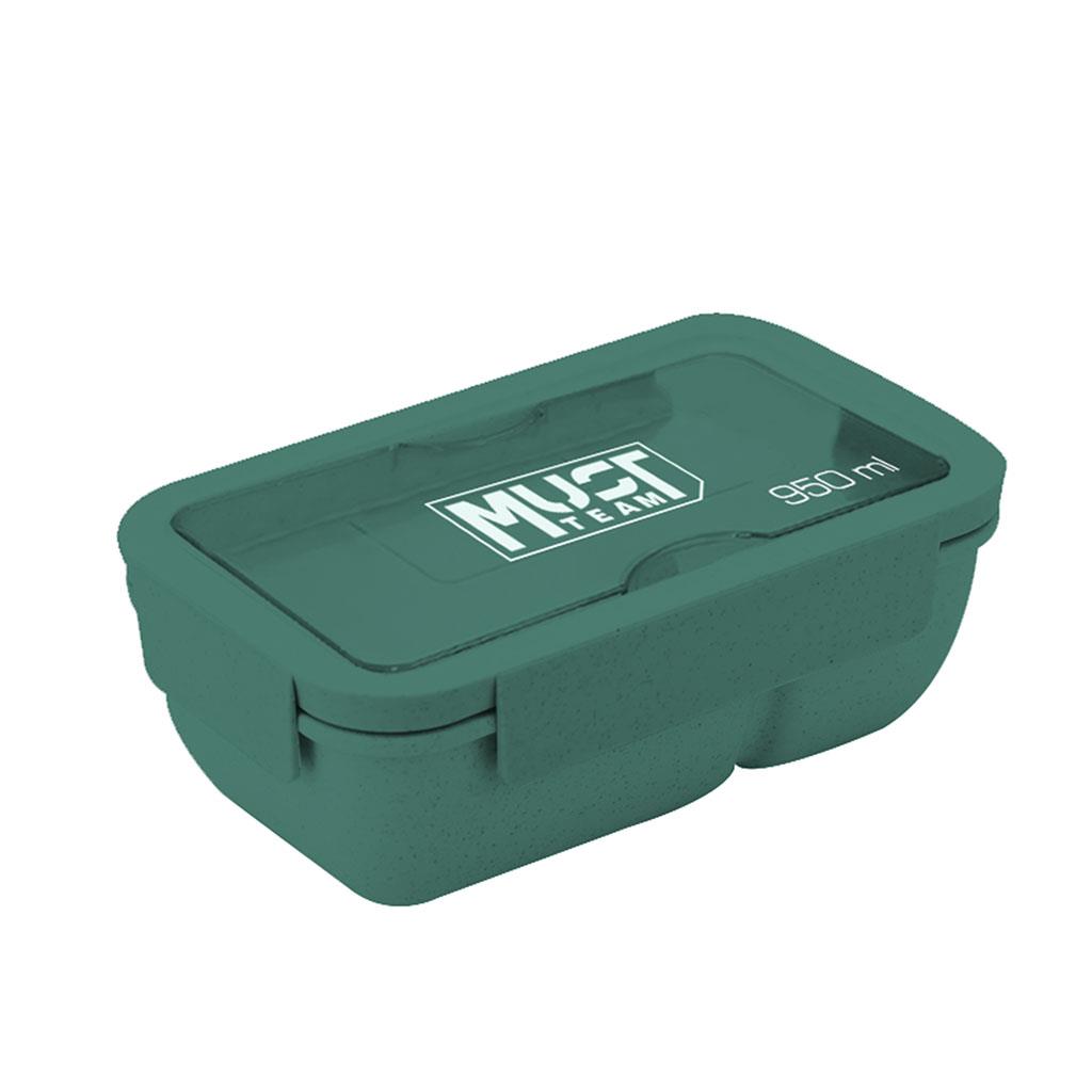 Φαγητοδοχείο Must Team 950ml PP Πλαστικό με πιρούνι και κουτάλι ΠΡΑΣΙΝΟ