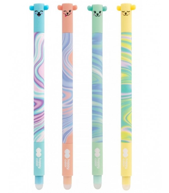 ΣΤΥΛΟ GEL ΠΟΥ ΣΒΗΝΕΙ HAPPY COLOR PASTEL TWIST ΣΕ ΔΙΑΦΟΡΑ ΣΧΕΔΙΑ 0,5mm ΜΠΛΕ