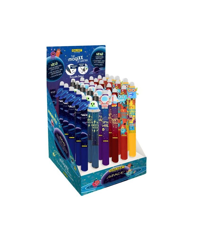 ΣΤΥΛΟ GEL MAGIXX FUN SPACE ΜΕ ΜΕΛΑΝΙ ΜΠΛΕ ΠΟΥ ΣΒΗΝΕΙ (REFILLABLE), 6 ΑΣΟΡΤΙ ΣΧΕΔΙΑ