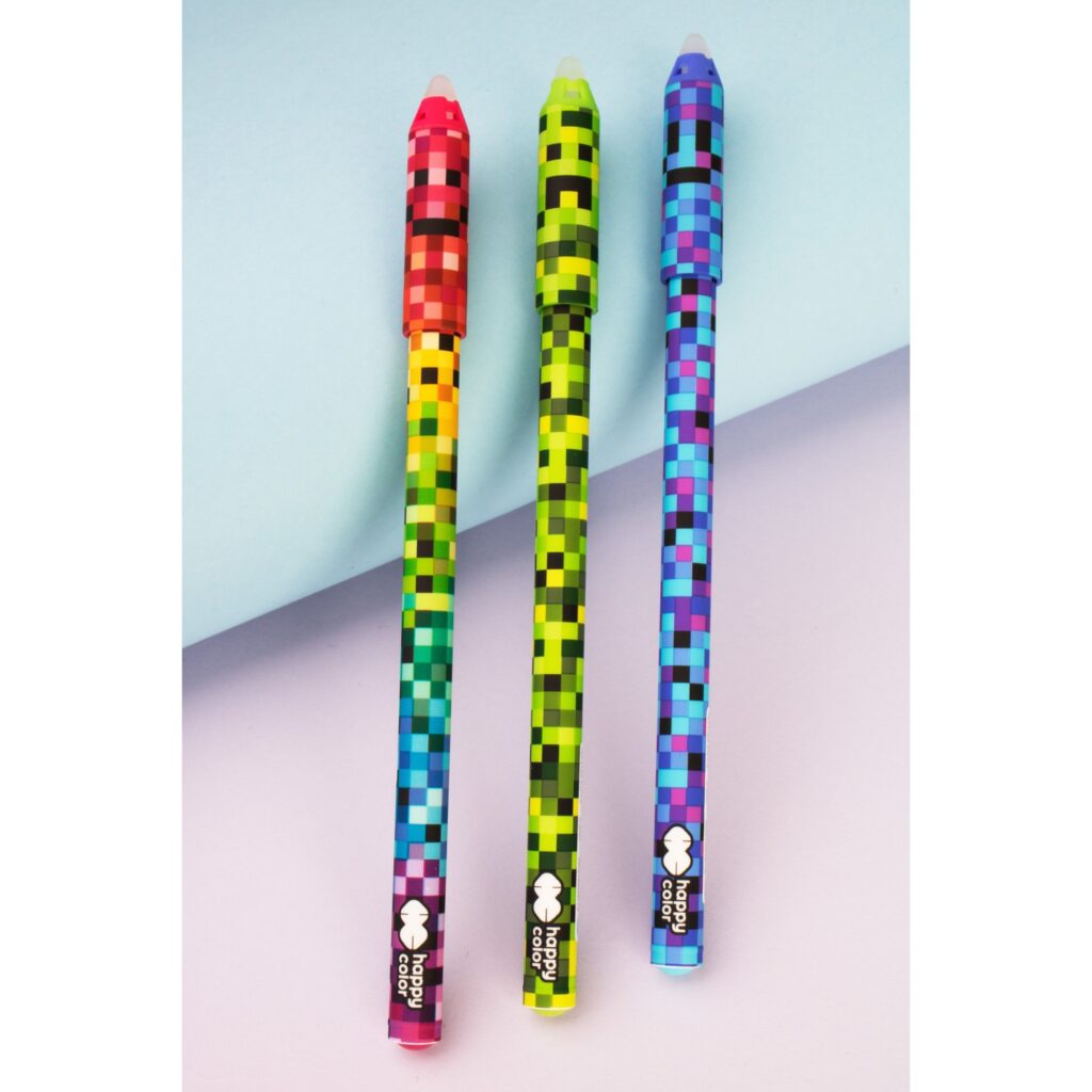 ΣΤΥΛΟ GEL ΠΟΥ ΣΒΗΝΕΙ HAPPY COLOR - PIXEL ΣΕ ΔΙΑΦΟΡΑ ΣΧΕΔΙΑ 0,5mm ΜΠΛΕ