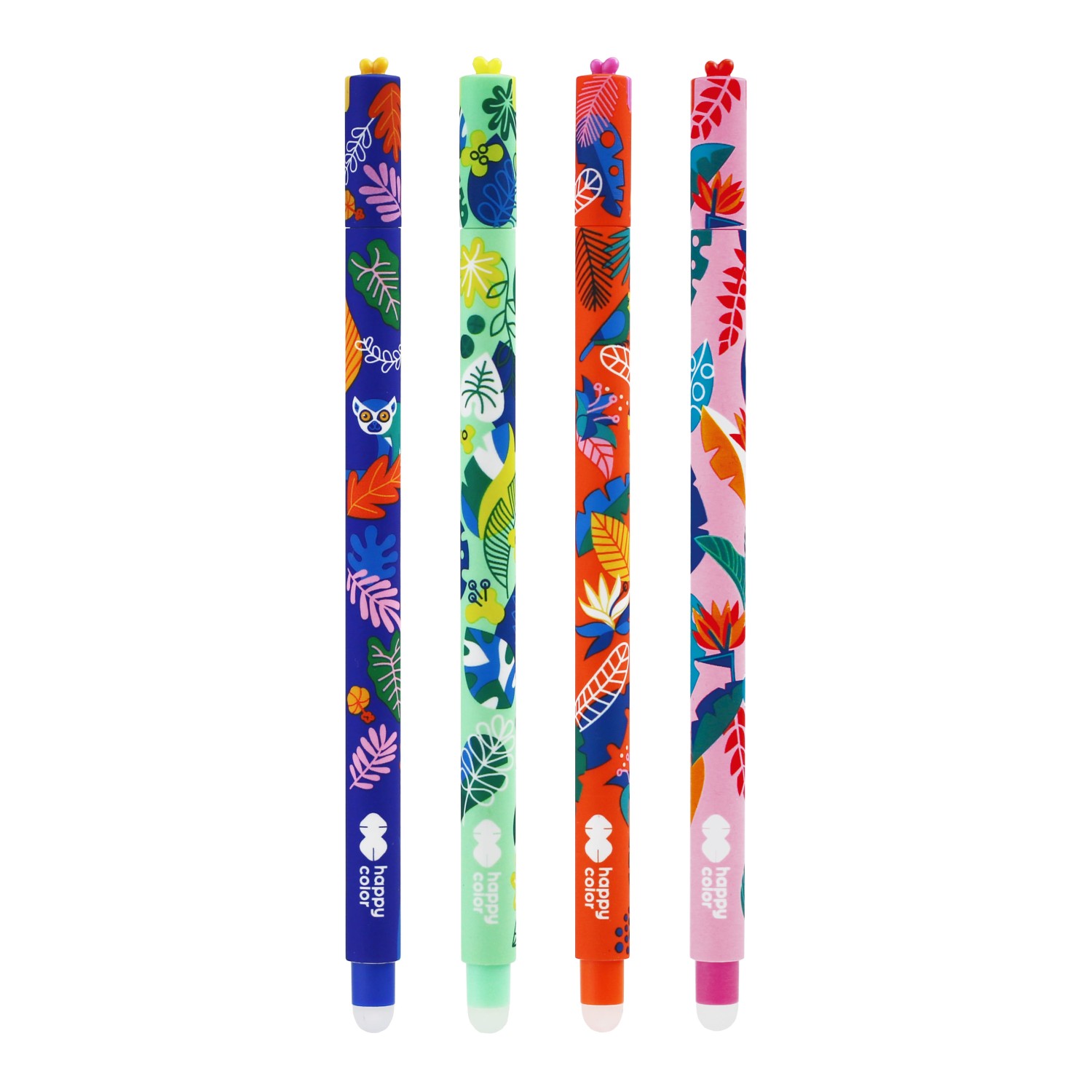 ΣΤΥΛΟ GEL ΠΟΥ ΣΒΗΝΕΙ HAPPY COLOR - JUNGLE ΣΕ ΔΙΑΦΟΡΑ ΣΧΕΔΙΑ 0,5mm ΜΠΛΕ