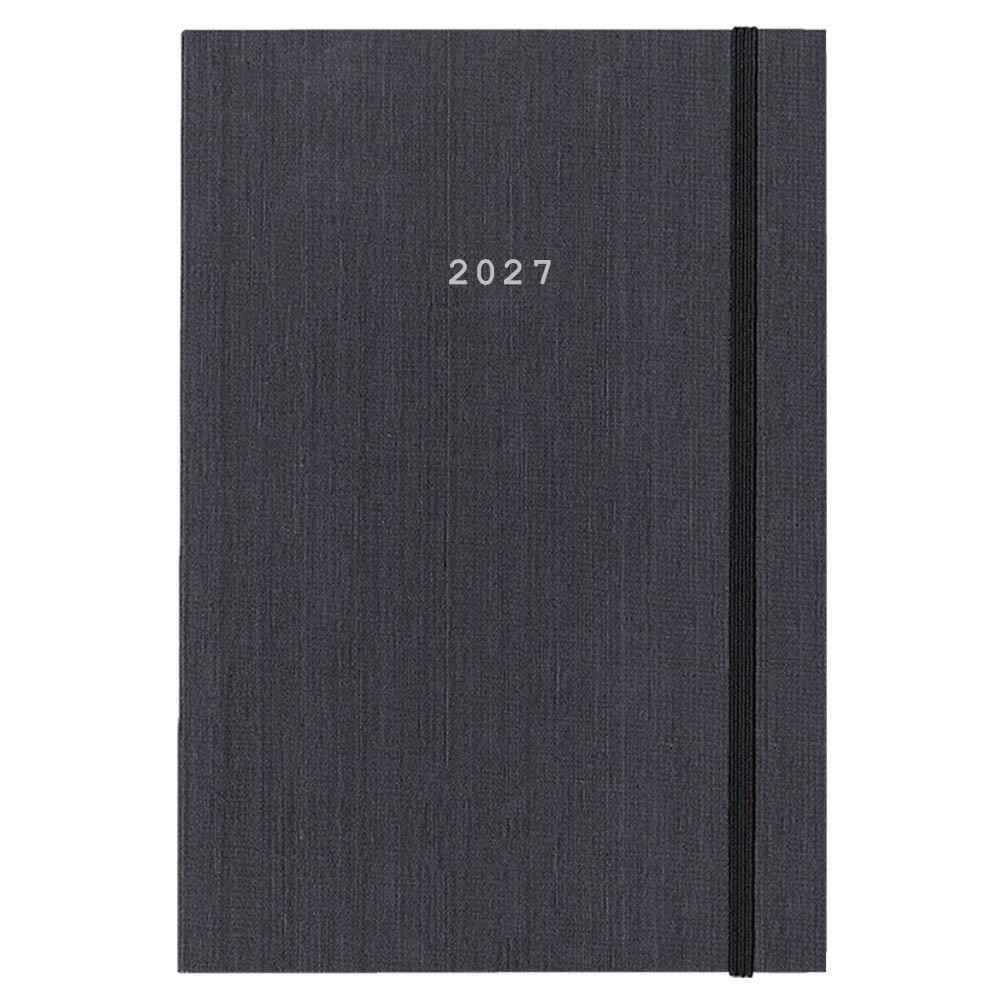 Next ημερολόγιο 2027 fabric ημερήσιο δετό γκρι με λάστιχο 12x17εκ