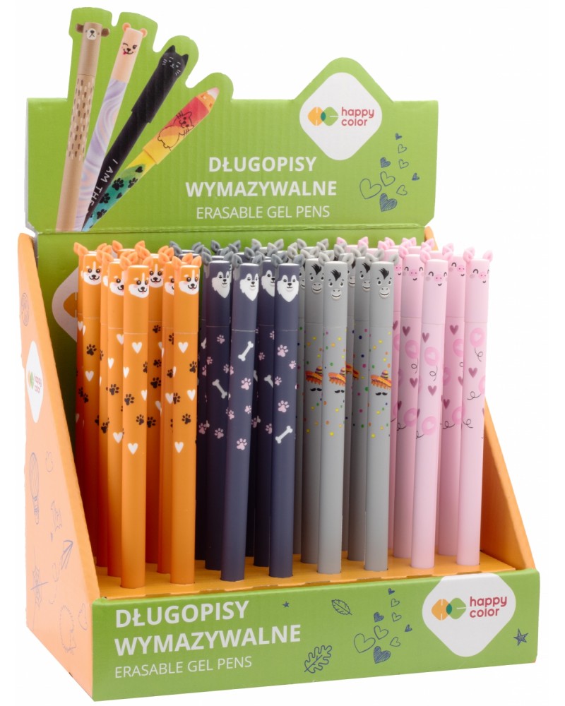 ΣΤΥΛΟ GEL ΠΟΥ ΣΒΗΝΕΙ HAPPY COLOR – EARS BABE ΣΕ ΔΙΑΦΟΡΑ ΣΧΕΔΙΑ 0,5mm ΜΠΛΕ