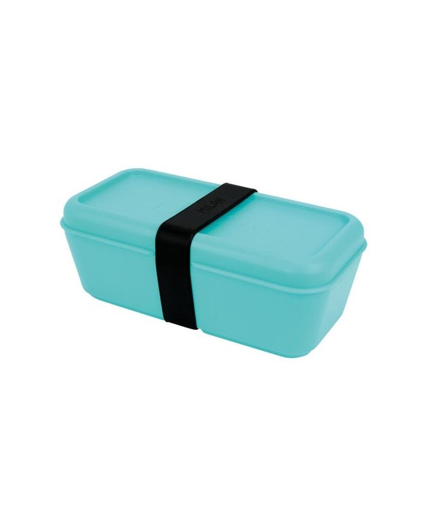 ΦΑΓΗΤΟΔΟΧΕΙΟ ΠΛΑΣΤΙΚΟ ΟΡΘΟΓΩΝΙΟ ΜΕ ΚΑΠΑΚΙ, ΧΡΩΜΑ TURQUOISE 0,75L MILAN