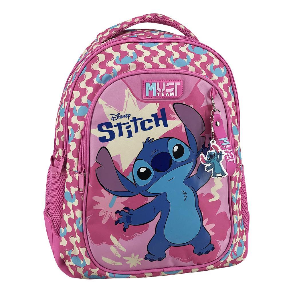 Σχολική Τσάντα Πλάτης Δημοτικού Disney Stitch Pink Must Team 3 Θήκες