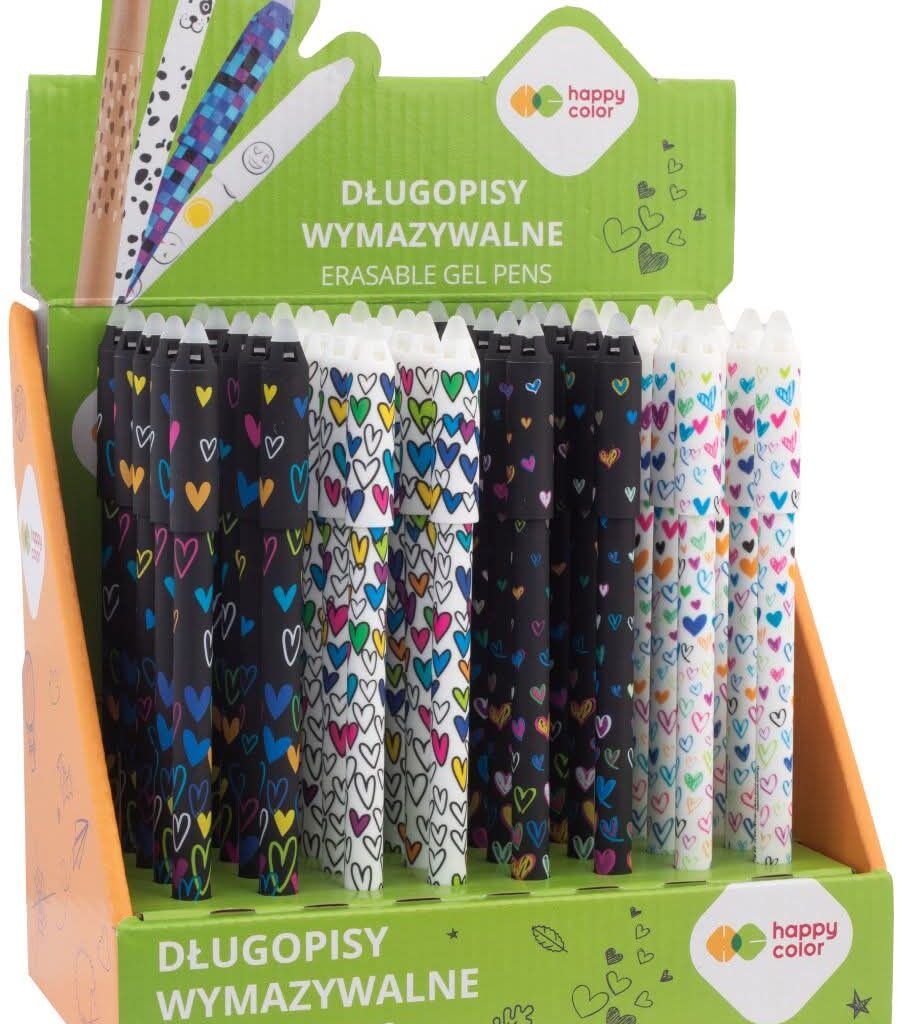 ΣΤΥΛΟ GEL ΠΟΥ ΣΒΗΝΕΙ HAPPY COLOR - HEARTS ΣΕ ΔΙΑΦΟΡΑ ΣΧΕΔΙΑ 0,5mm ΜΠΛΕ