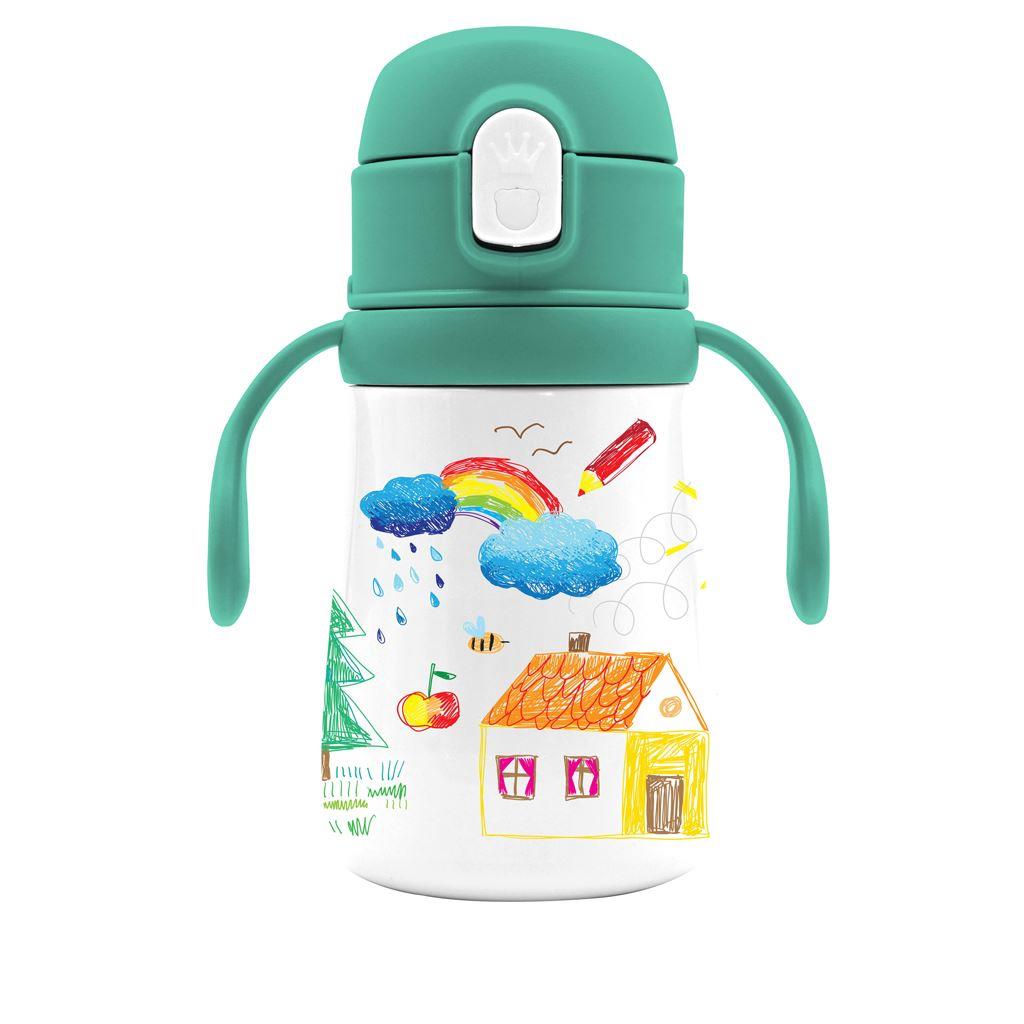 ΠΑΓΟΥΡΙ ΑΝΟΞΕΙΔΩΤΟ ΘΕΡΜΟΣ 350ML ΜΕ ΧΕΡΟΥΛΙΑ & ΚΑΛΑΜΑΚΙ 12,5Χ16,5ΕΚ HAPPY DOODLE MUST