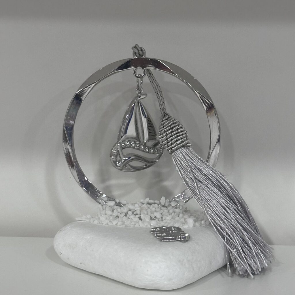 ΚΥΚΛΟΣ ΑΣΗΜΙ ΣΤΡΟΓΓΥΛΟΣ ΠΛΑΚΕ ΜΕ ΚΑΡΑΒΙ