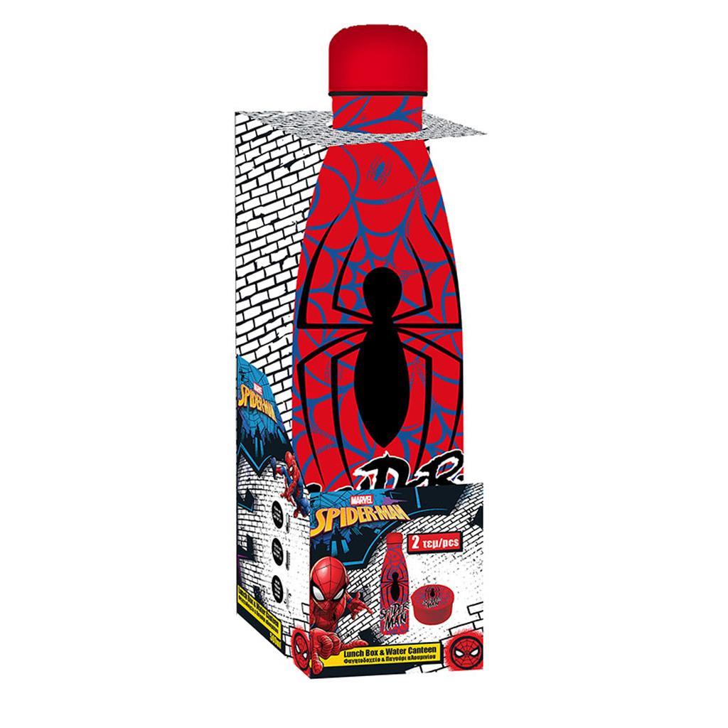 ΦΑΓΗΤΟΔΟΧΕΙΟ PP 130ML & ΠΑΓΟΥΡΙ ΑΝΟΞΕΙΔΩΤΟ 500ML ΣΕΤ SPIDERMAN