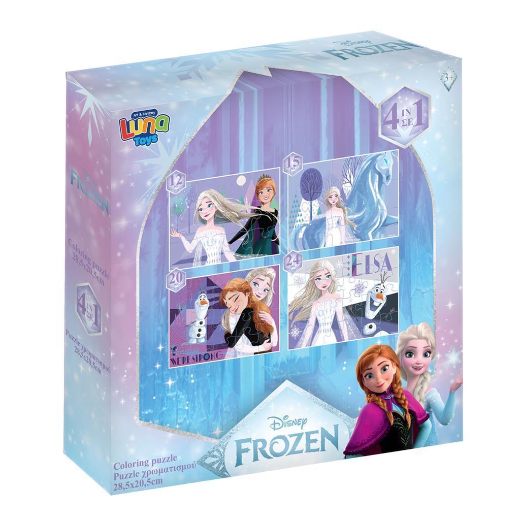 Παζλ 4 Σε 1 Disney Frozen Luna Toys 12/15/20/24Τεμ 28x6x27,5εκ.