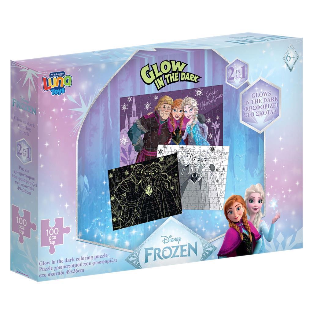 100 PUZZLE 48Χ34ΕΚ GLOW IN THE DARK FROZEN