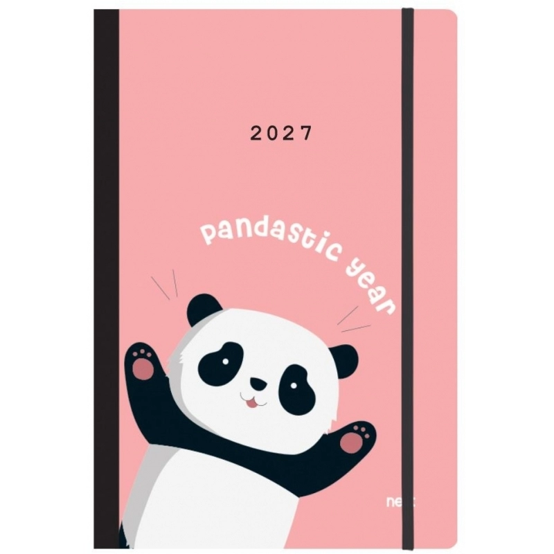 Next ημερολόγιο 2027 Trends Panda ημερήσιο flexi με λάστιχο 14x21εκ.
